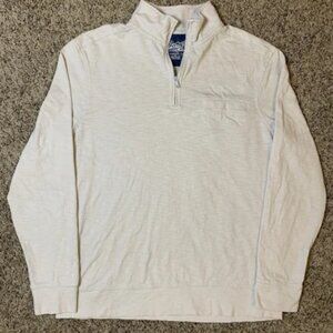 Southern Tide Sunfarer 1/4 Zip Pullover Mens Small Cream Ivory Preppy
